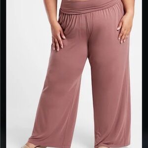 Athleta Wide Leg Foldover Modal Spandex Pants 1X